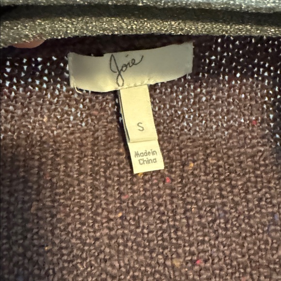 Joie Dark Brown w/ flecks Fringed Cardigan, s - Picture 2 of 6